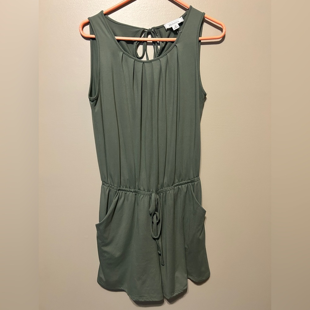 Zenana Outfitters Sage Green Romper - Picture 2 of 4